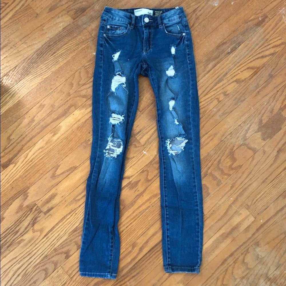 distressed garage jeans